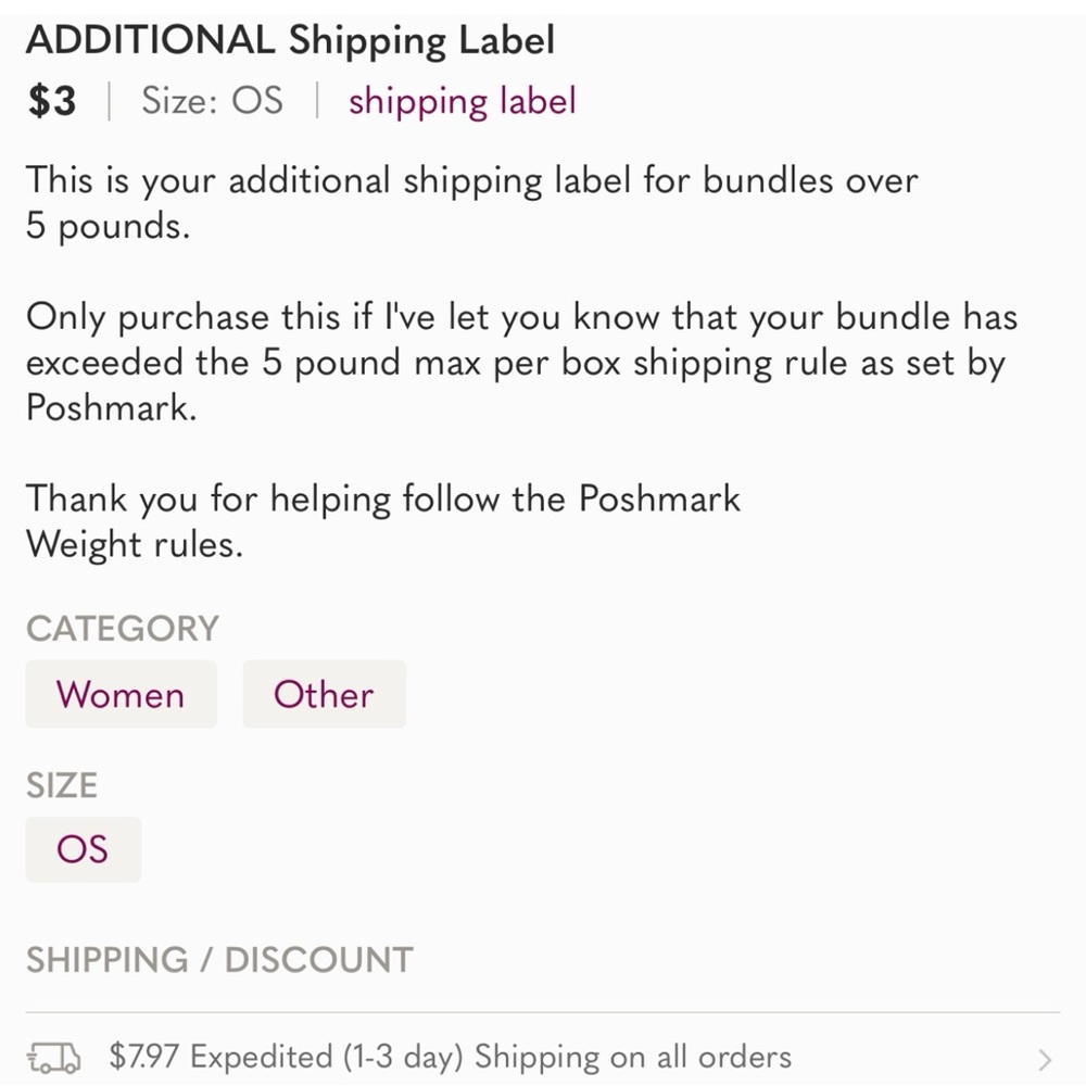 Additional Shipping Label - Picture 2 of 2